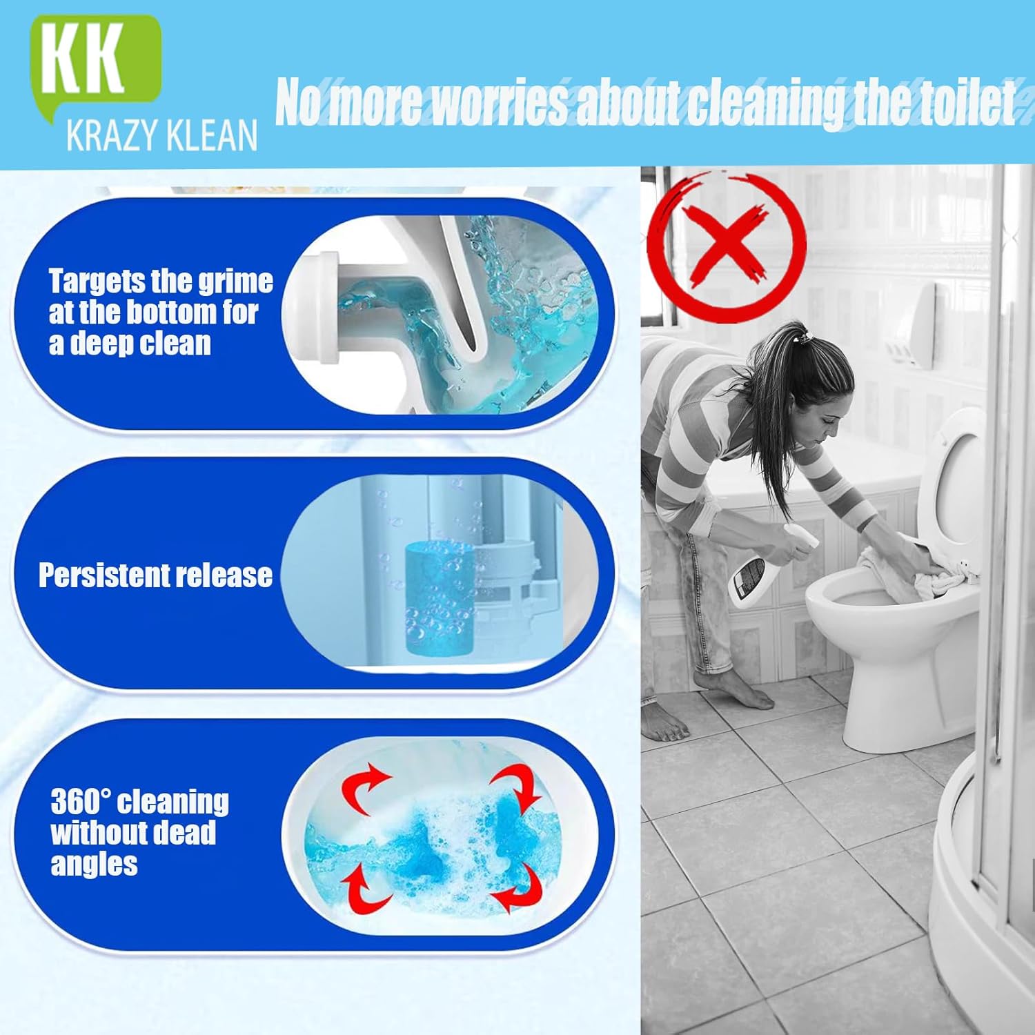 Krazy Klean Toilet Cleaner 7 Pcs Fresh and Clean