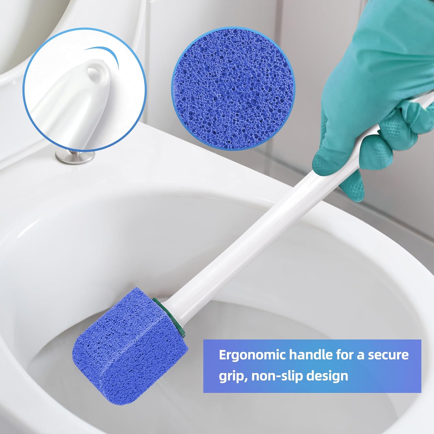 Yiweiiwn Pumice Stone Cleaner with 2 Handles and 10 Stones Blue