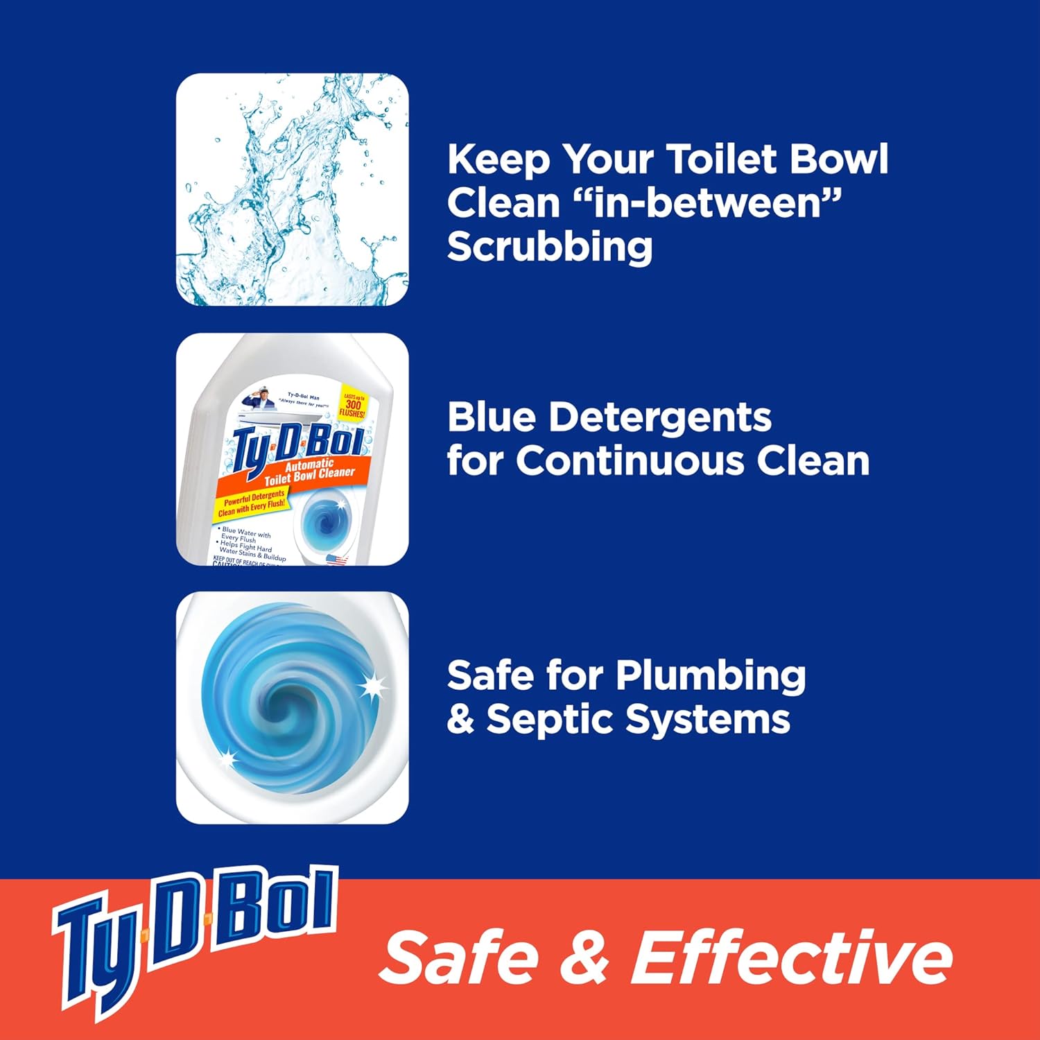 Ty-D-Bol Toilet Bowl Cleaner with Deodorizing Action