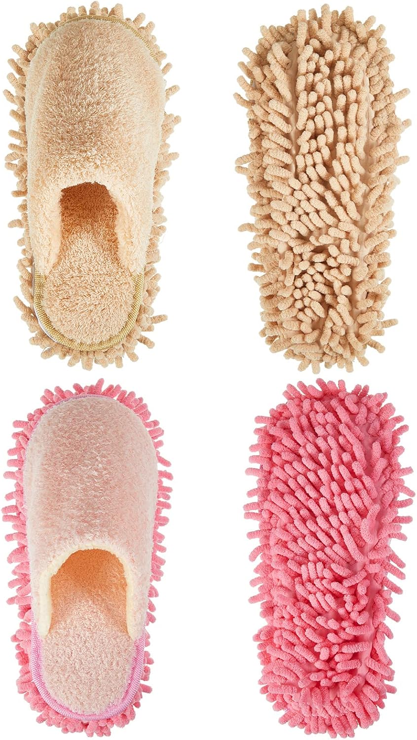 Jecery 2 Pair Microfiber Cleaning Slippers