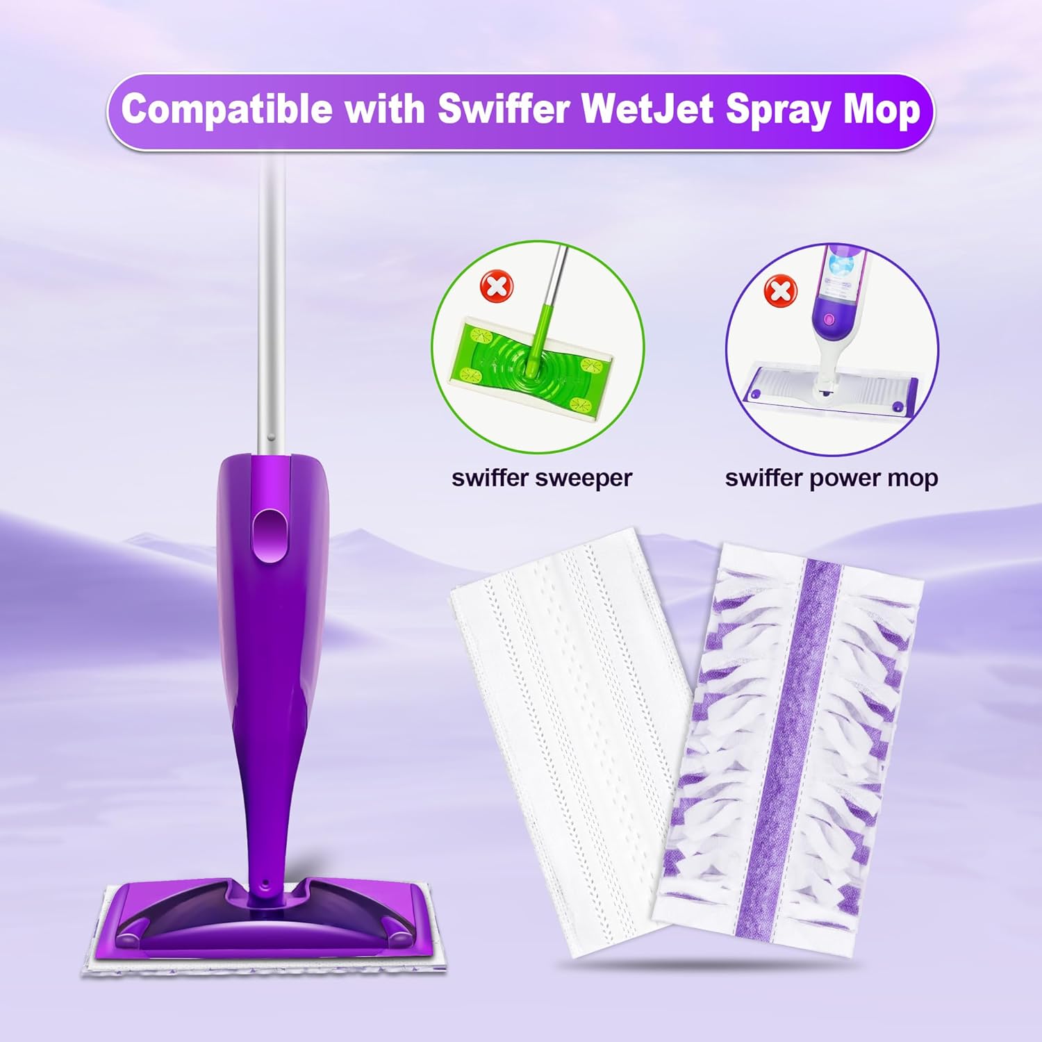 FORSPEEDER 7-Piece Mopping Pads Refill for Swiffer WetJet
