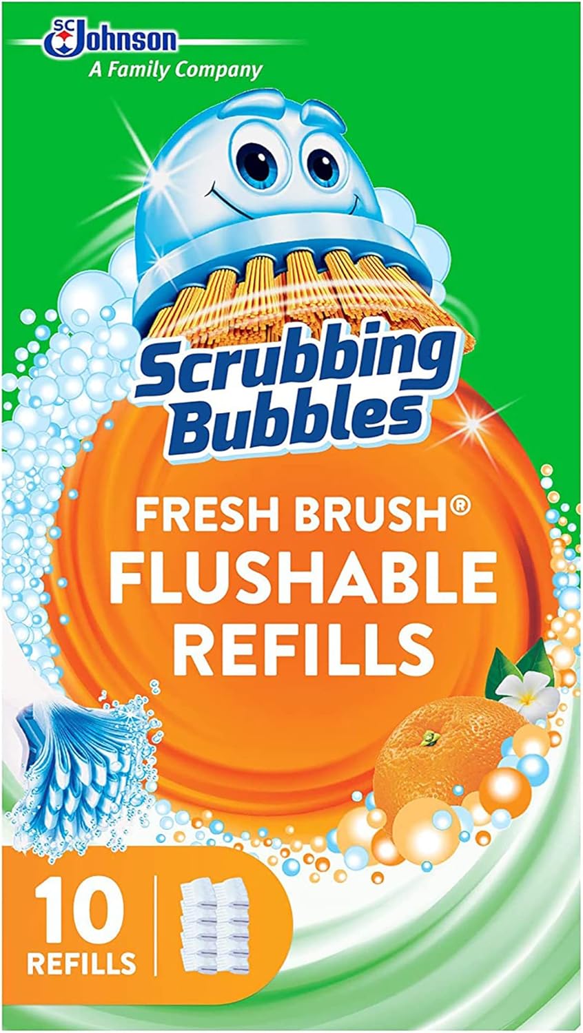 Scrubbing Bubbles Fresh Brush Flushable Refills - Citrus Scent - 10 Count Per Box
