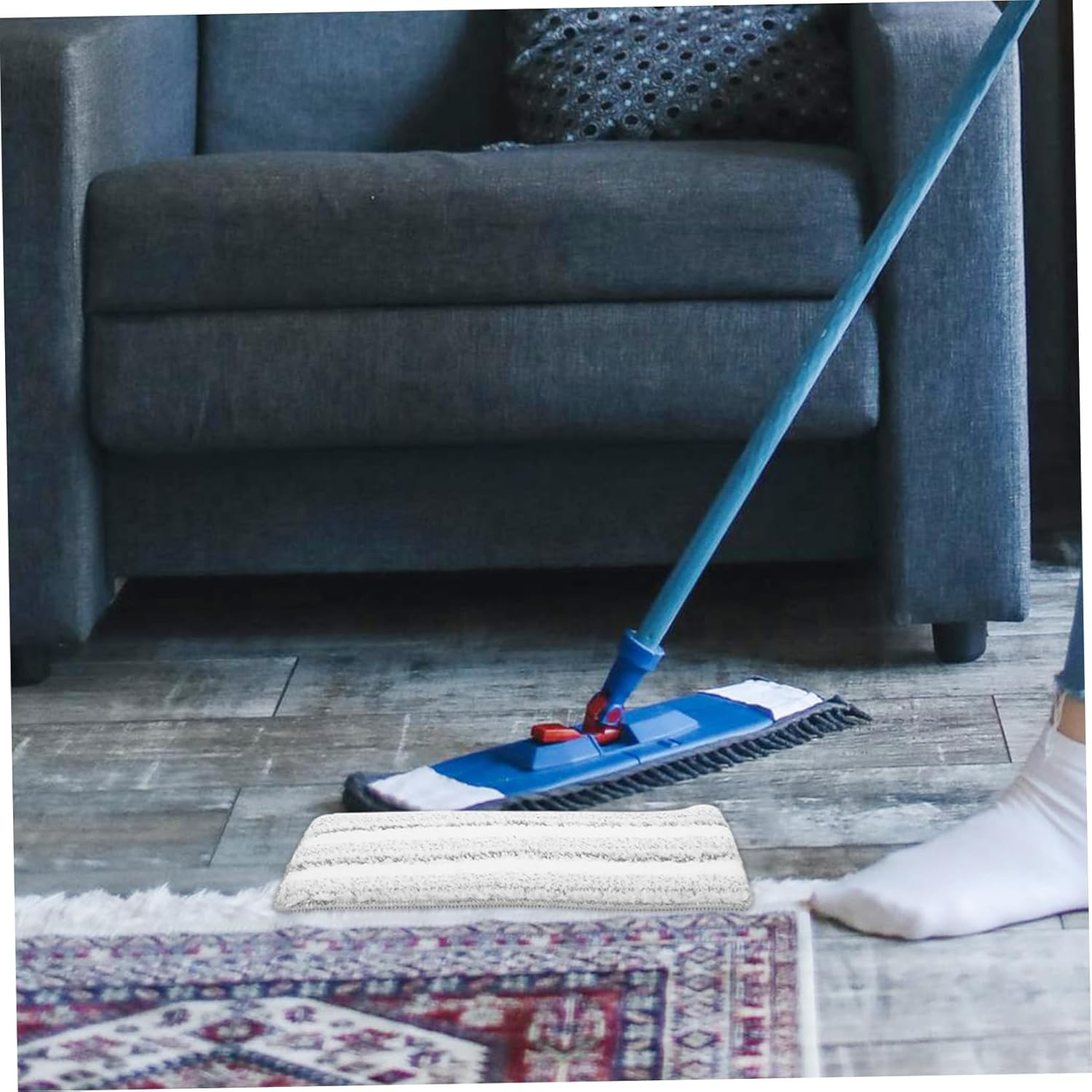3Pcs Striped Self-Adhesive Mop Pad Refills for Flat Mops