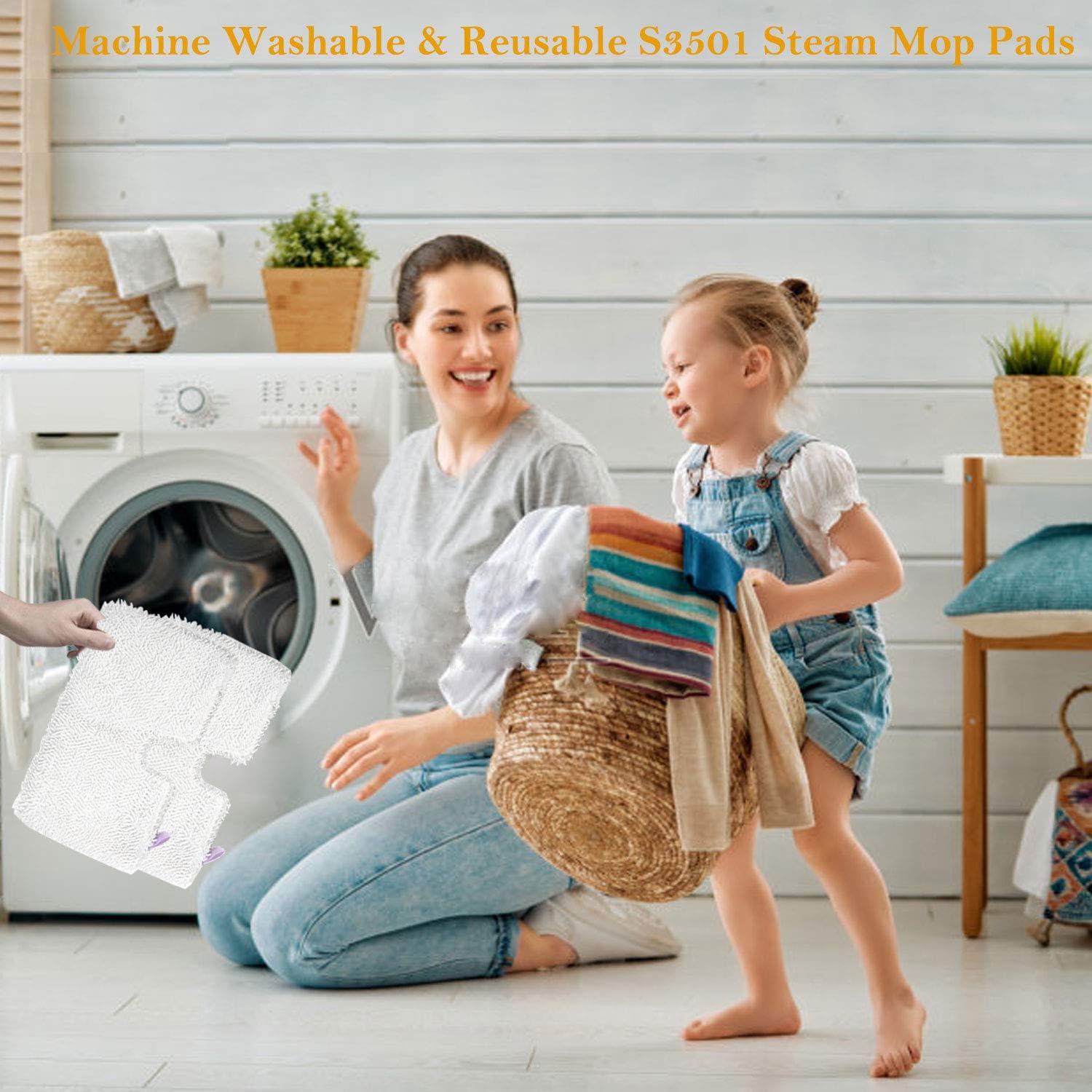 FFsign 6 Pack Washable Microfiber Steam Mop Pads for Shark Steam Mop
