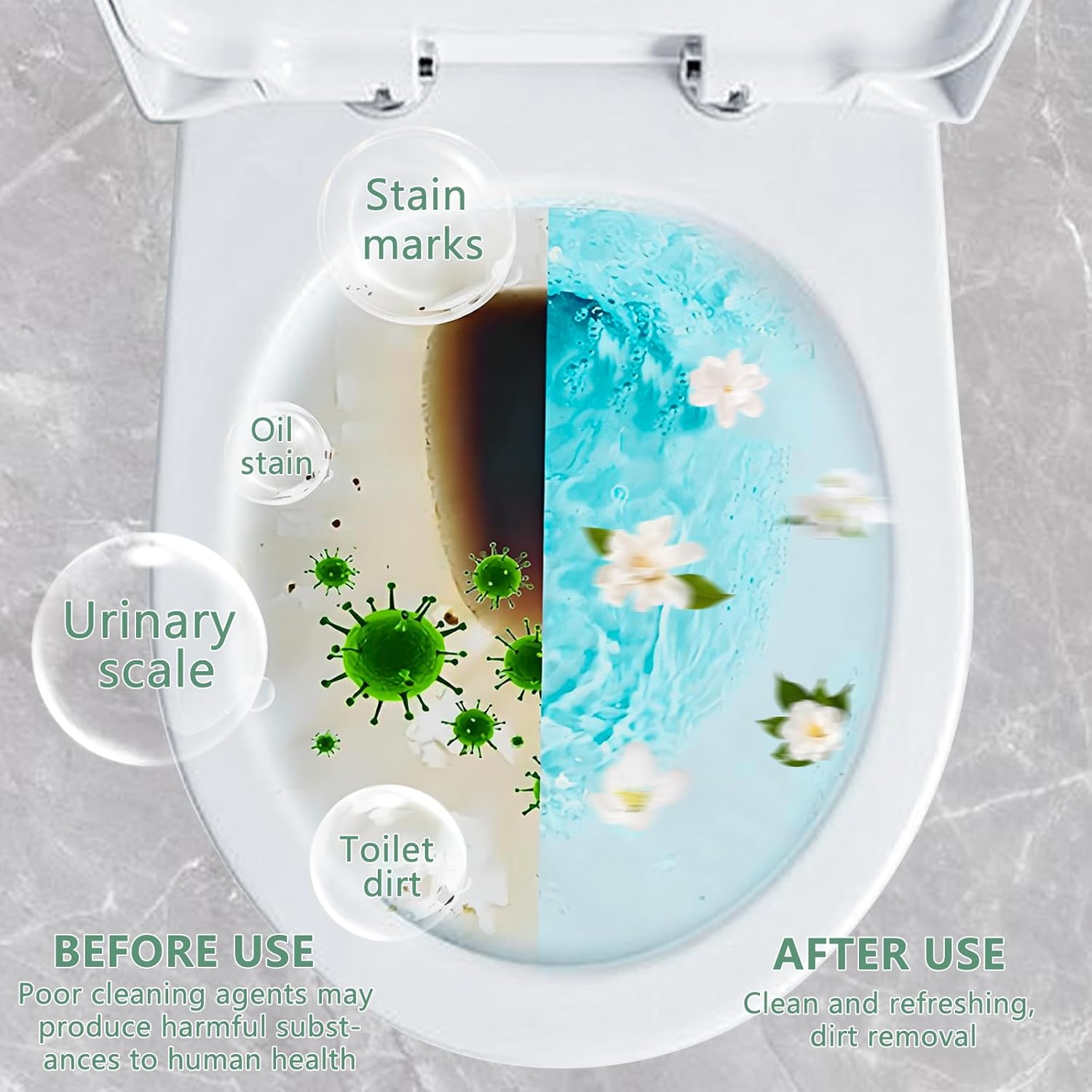 Krris Foaming Toilet Cleaner - Jasmine Scent - 12 Treatments 4 Pack of 3 Oz
