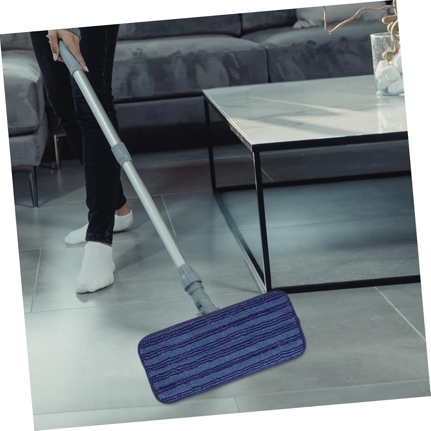 PACKOVE Reusable Microfiber Mop Pads for Wet Dry Floor Cleaning