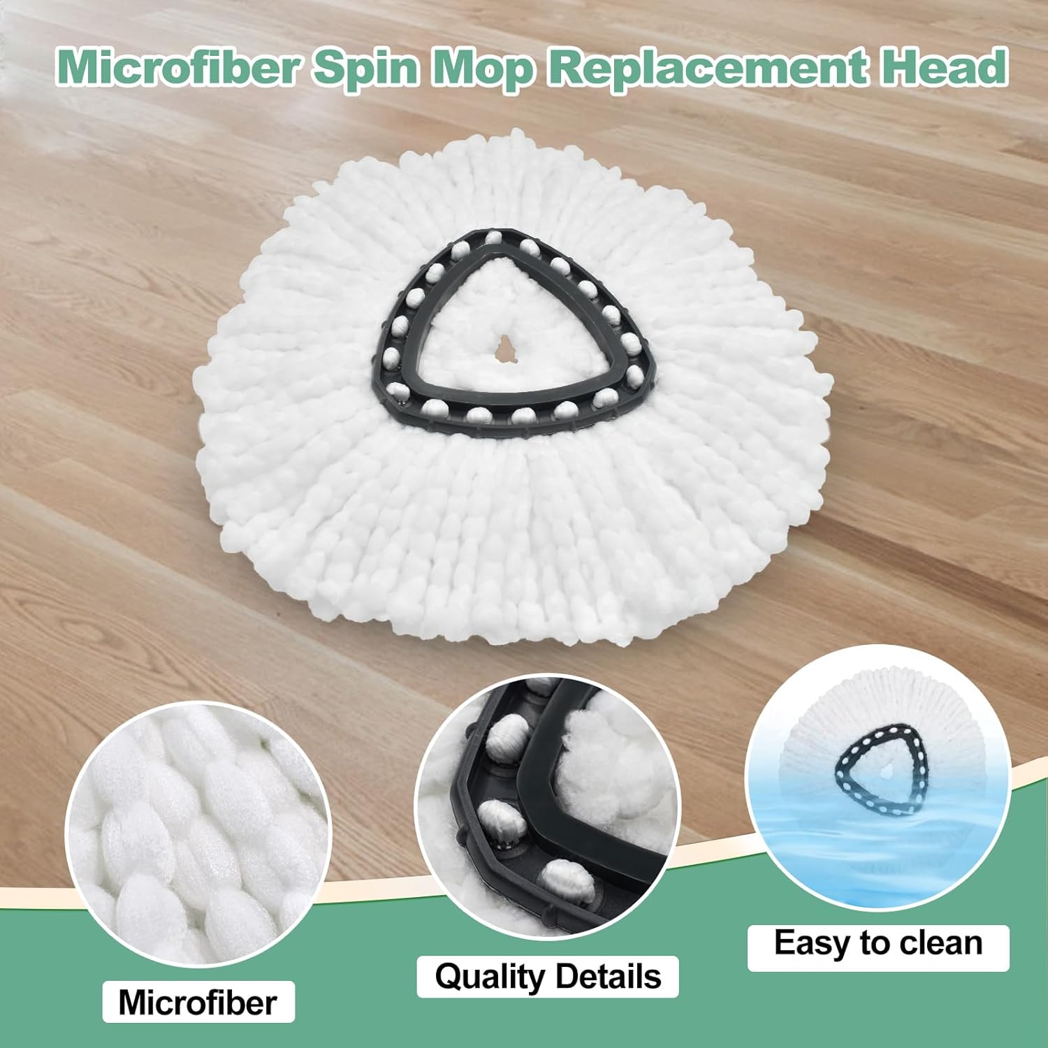 Uoiispet O-Cedar Spin Mop Replacement Heads 3-Pack Set