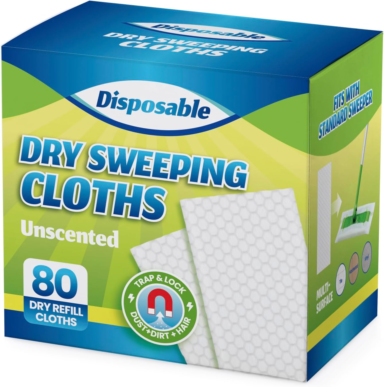 Peachicha Dry Sweeping Cloths Refills 80 Count Pack