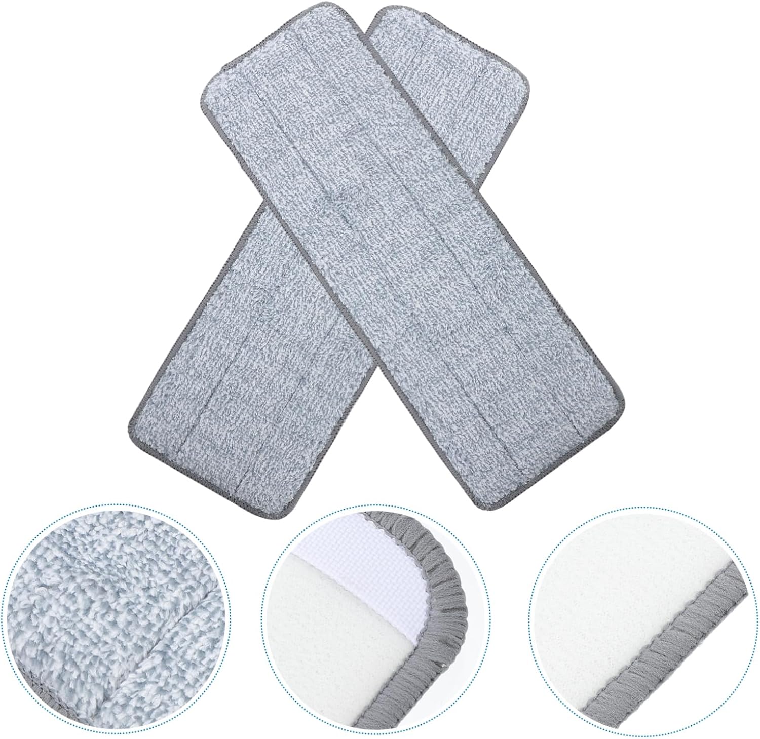 CALLARON 2pcs Microfiber Mop Pads for Hardwood Tile Marble