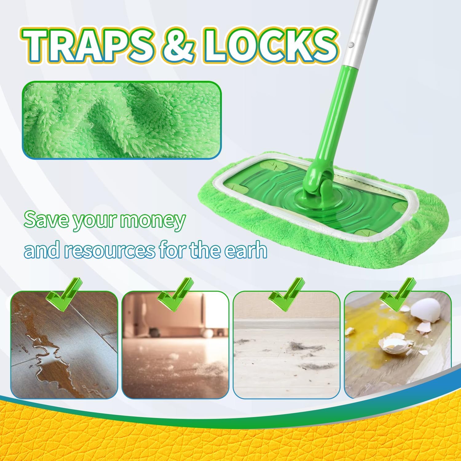 6 Pack Microfiber Mop Pads for Bona and Swiffer