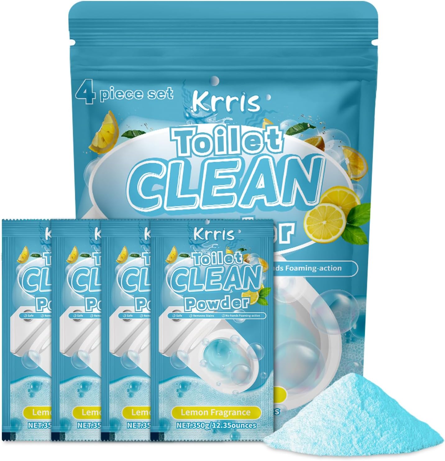 Krris Lemon Scent Foaming Toilet Cleaner 4 Pack