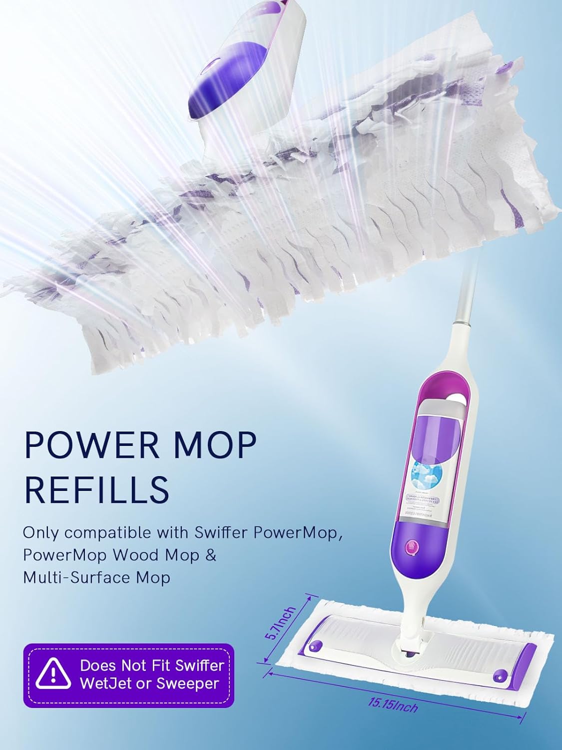 30 Count KLEANMAX Power Mop Pads Refills