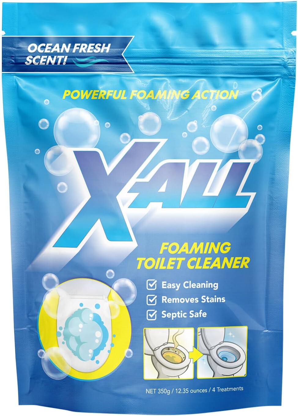 X All Foaming Toilet Cleaner - Self-Activating Powder