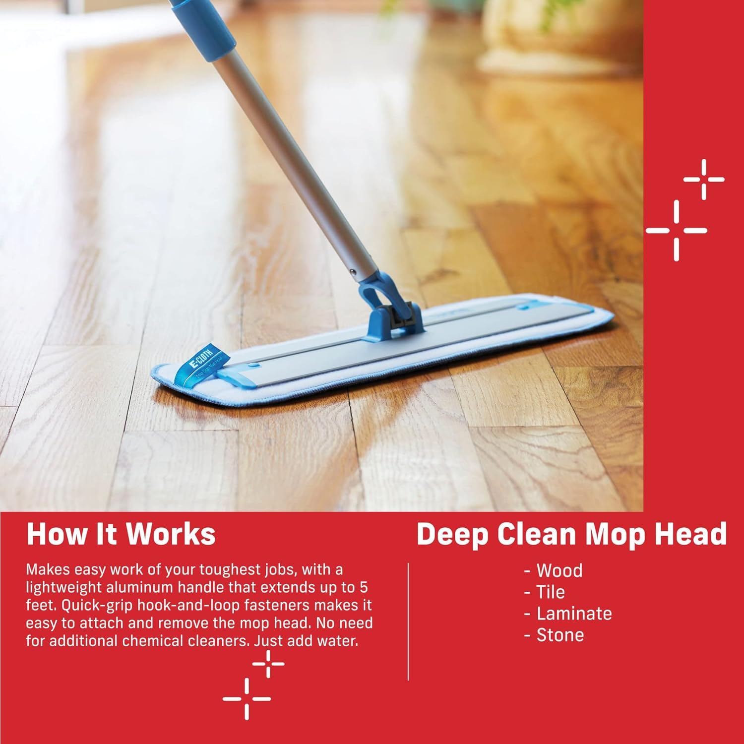E-Cloth Deep Clean Replacement Microfiber Mop Heads 2 Pack