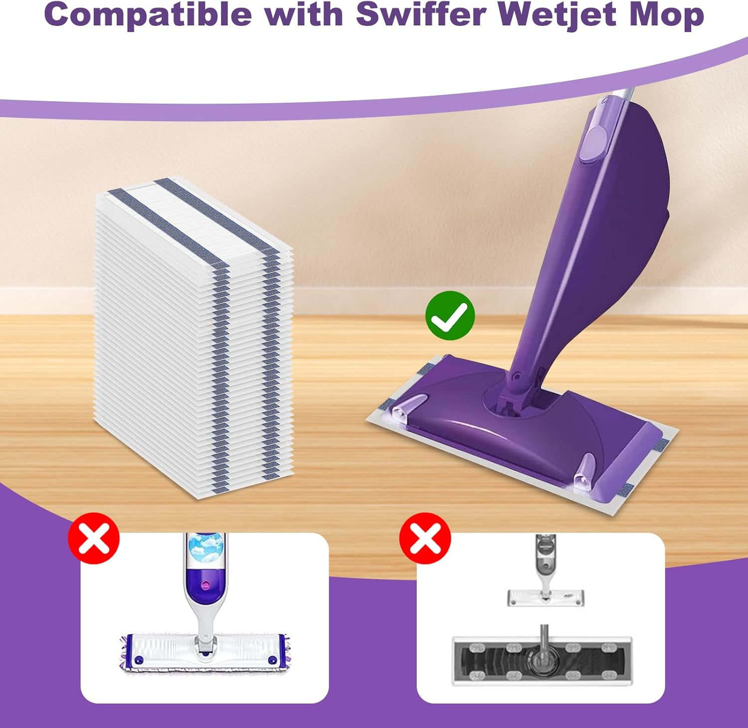 40 Pack WetJet Mop Pad Refills Multi Surface Cleaning