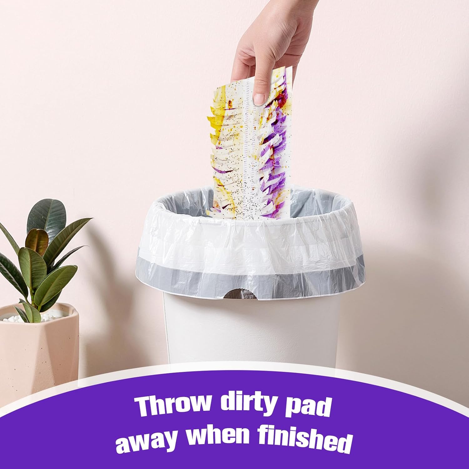 Disposable Mopping Pads Refills for PowerMop Purple-15 Pack