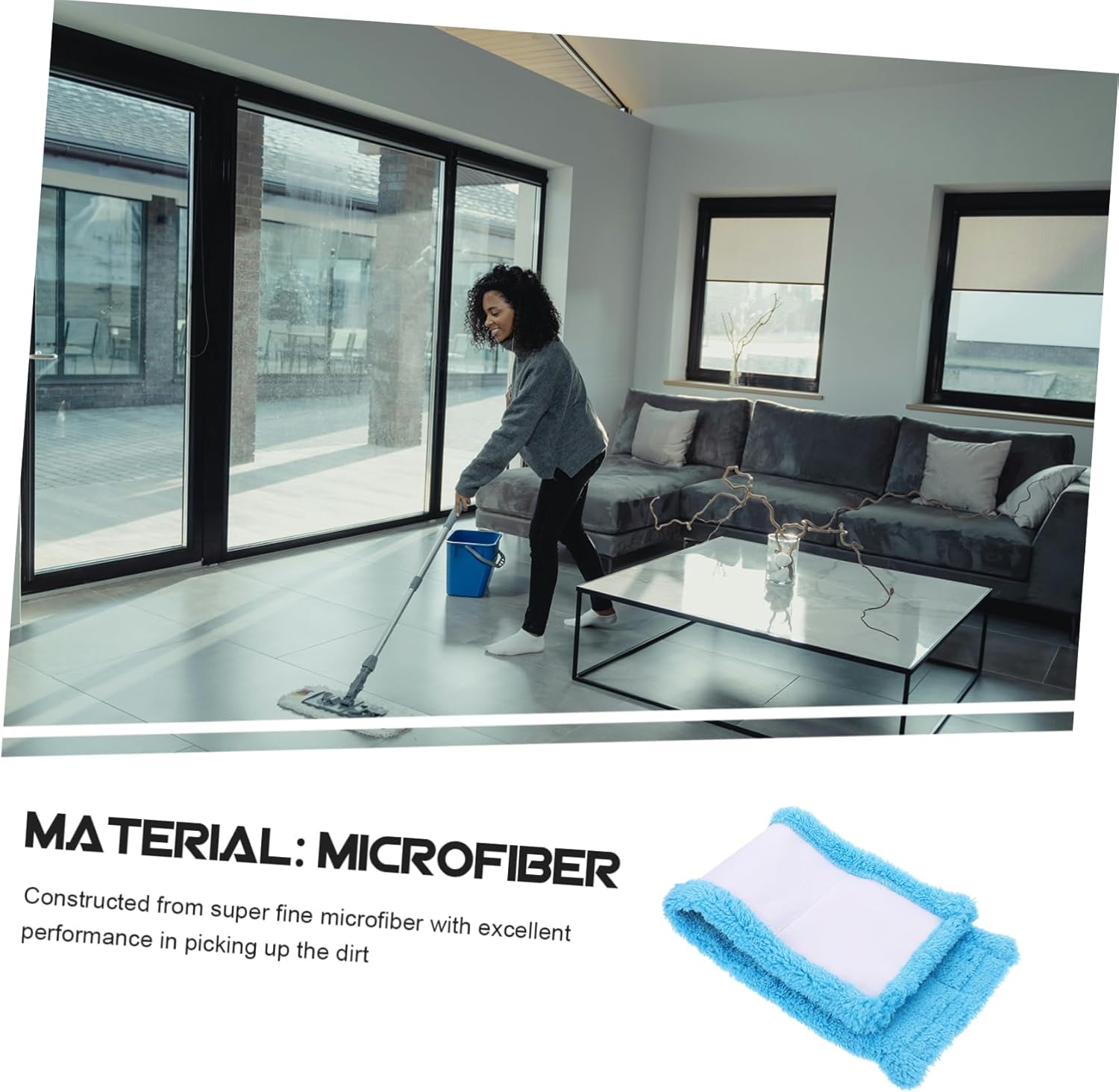 2pcs Coral Microfiber Mop Replacement Pads for Easy Cleaning