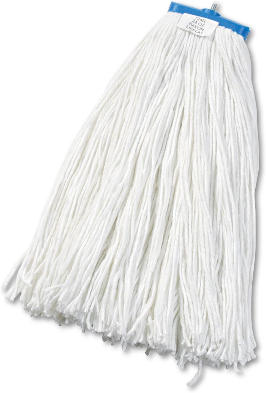Boardwalk BWK724RCT 24 oz Cut-End Rayon Wet Mop Head - White 12Carton