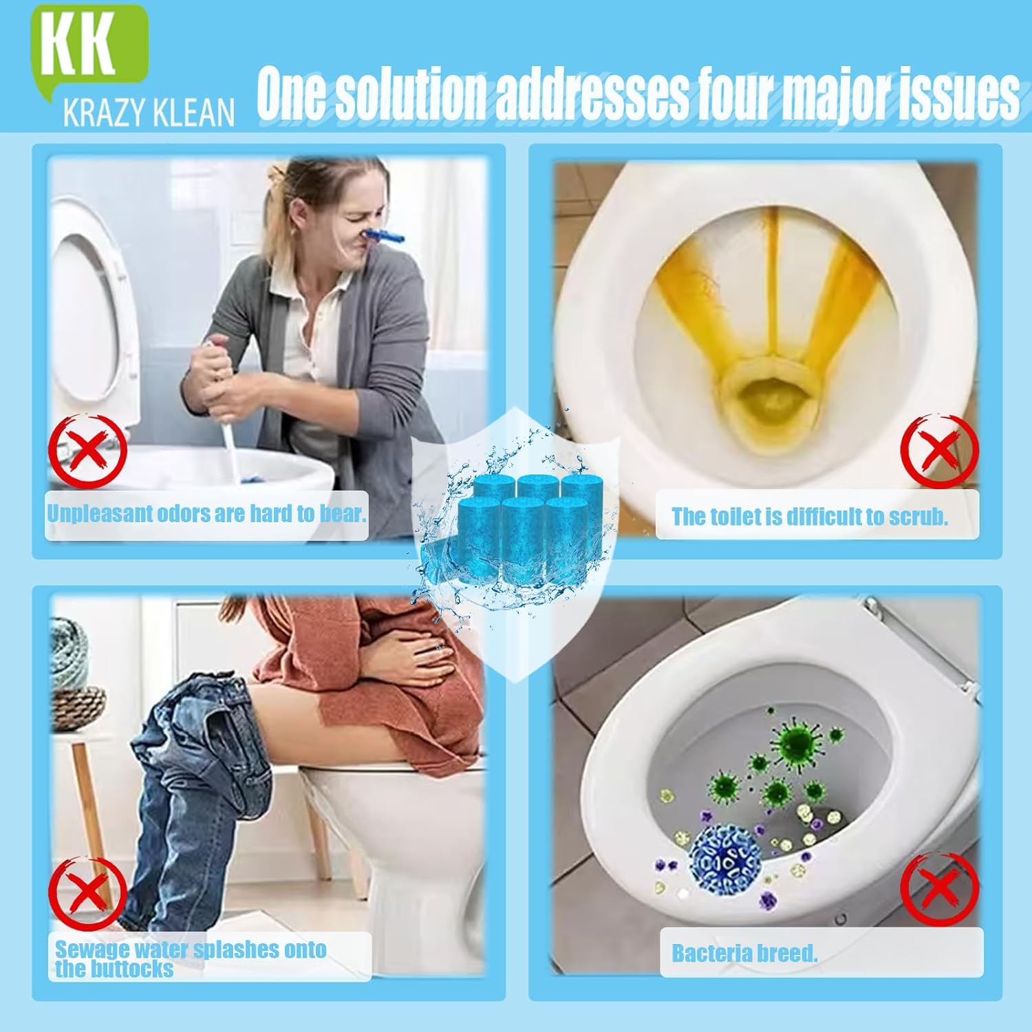 Krazy Klean Toilet Cleaner 7 Pcs Fresh and Clean