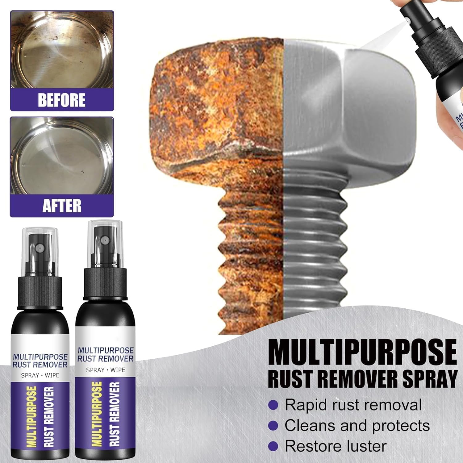 Multipurpose Rust Remover Spray 3pcs 30ml