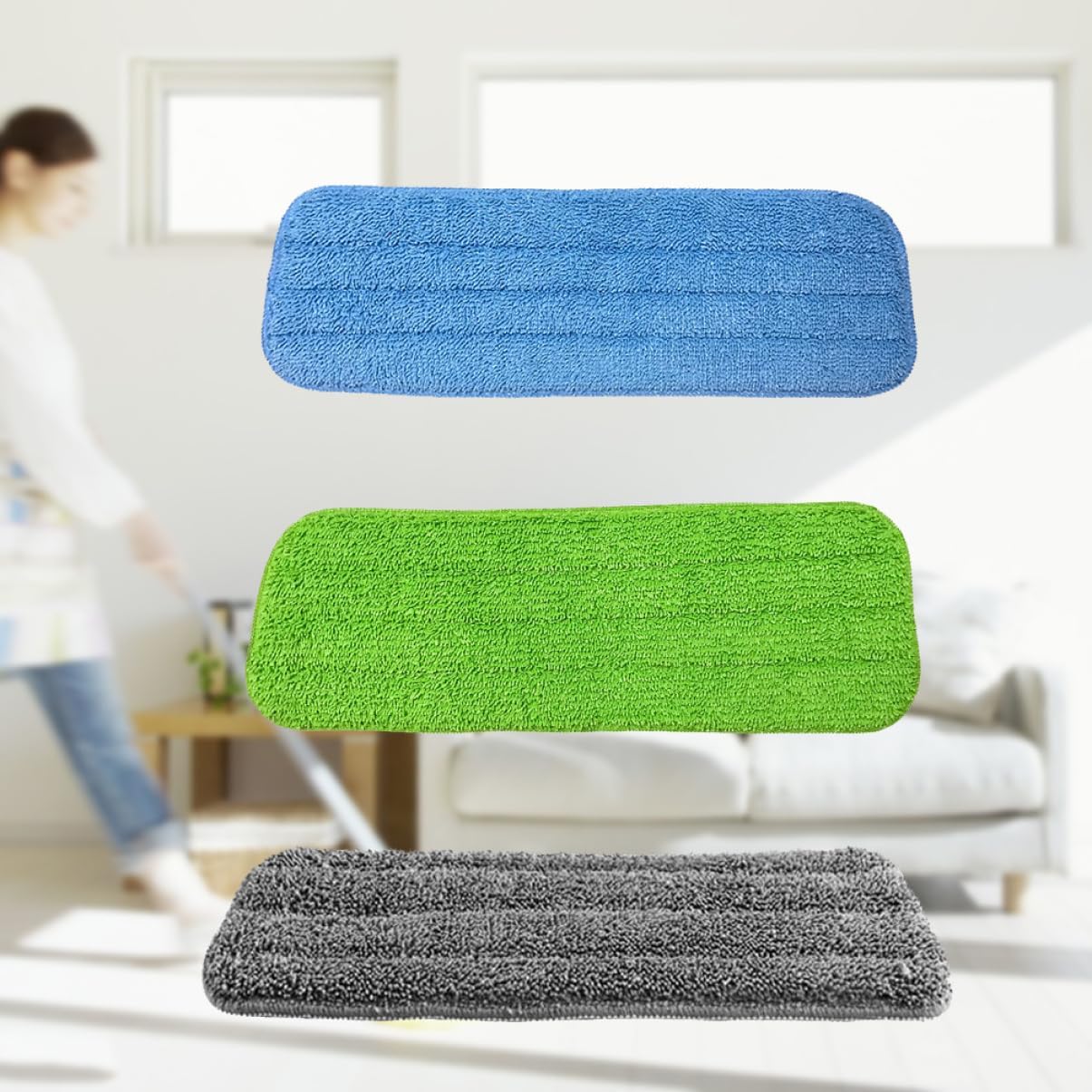 3Pcs Water Spraying Mop Cloth Replacement Set