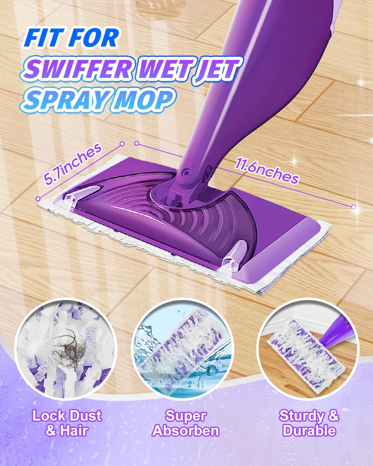 MyKEEPOW 20-Pack Replacement Mop Pads for Swiffer Wet Jet
