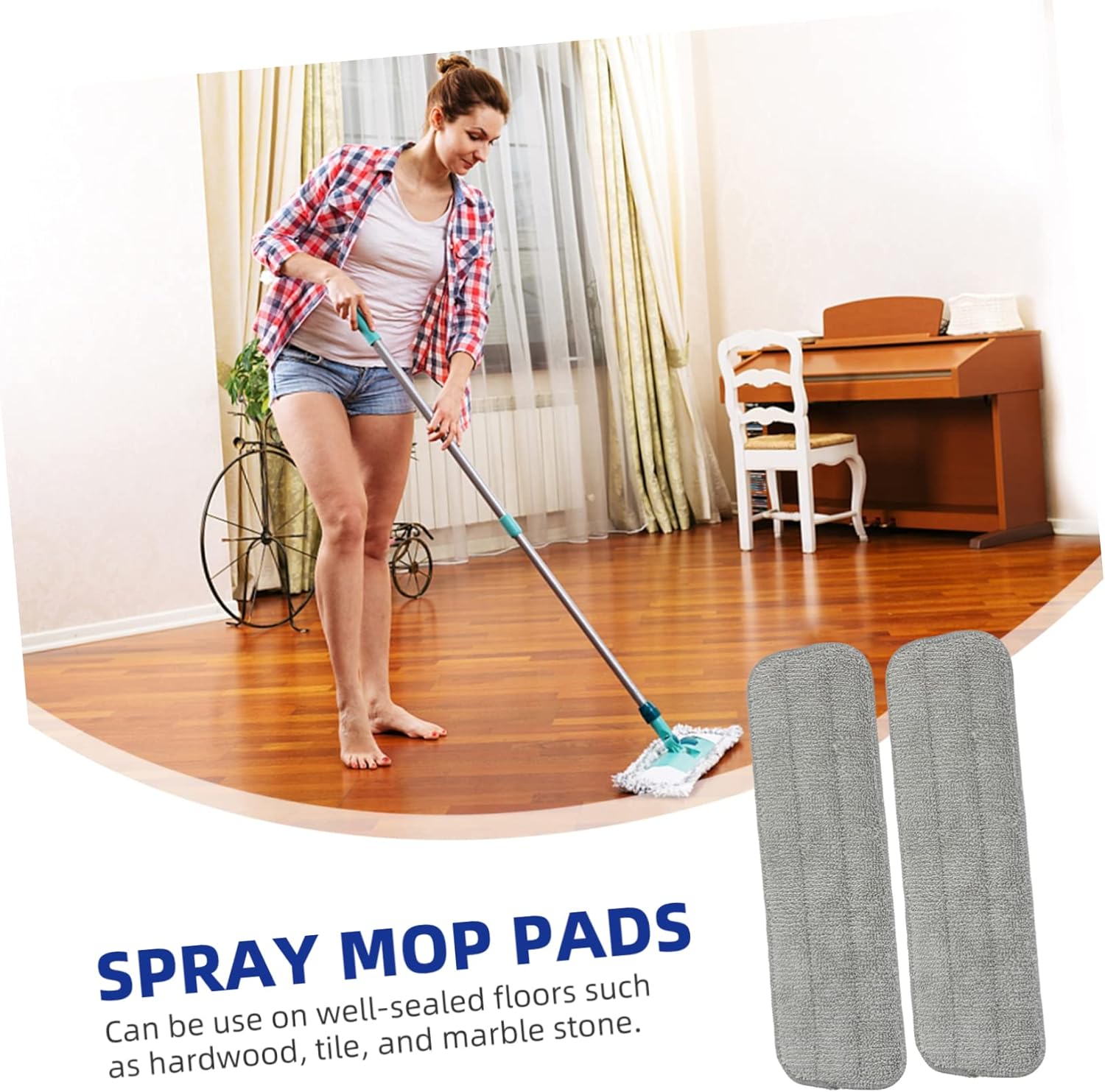 5Pcs Reusable Mop Pads for Efficient Floor Cleaning 1