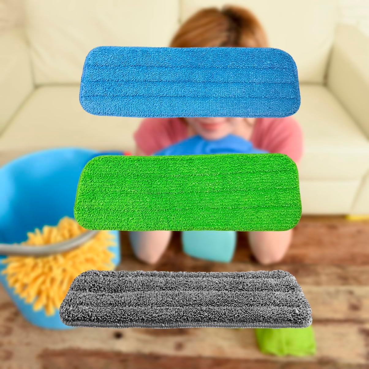 3Pcs Water Spraying Mop Cloth Replacement Set