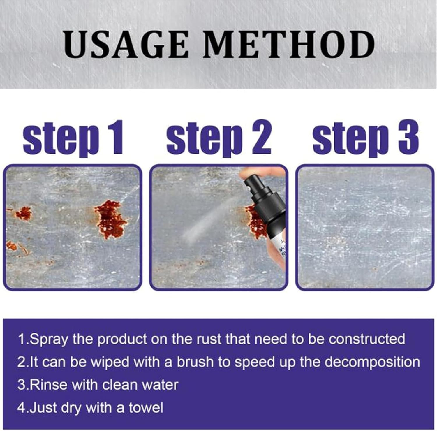 Multipurpose Rust Remover Spray 3pcs 30ml