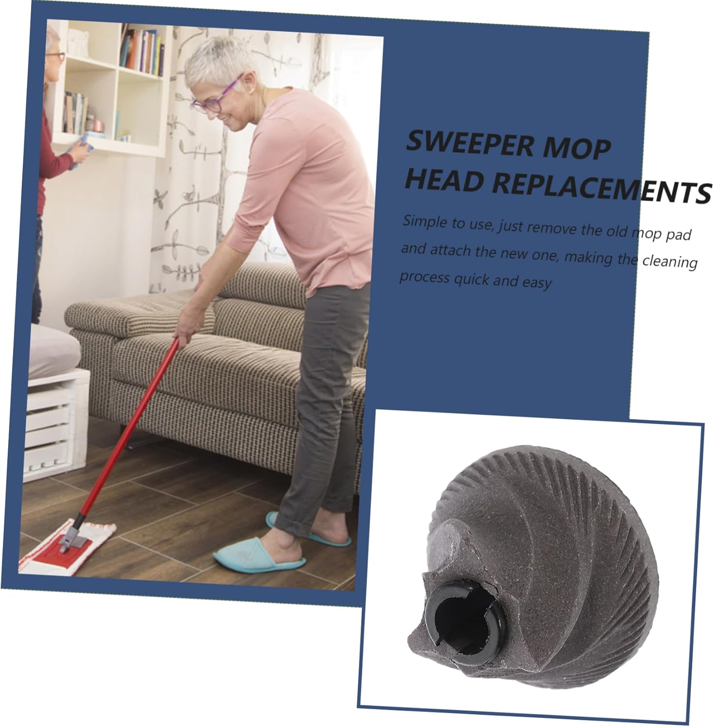PACKOVE Reusable Microfiber Mop Pads for Wet Dry Floor Cleaning