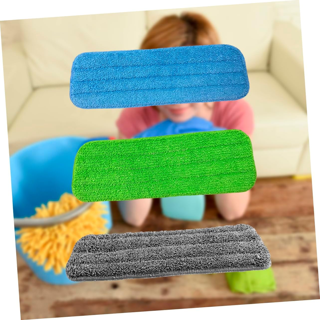 3Pcs Water Spraying Mop Cloth Replacement for Efficient Cleaning