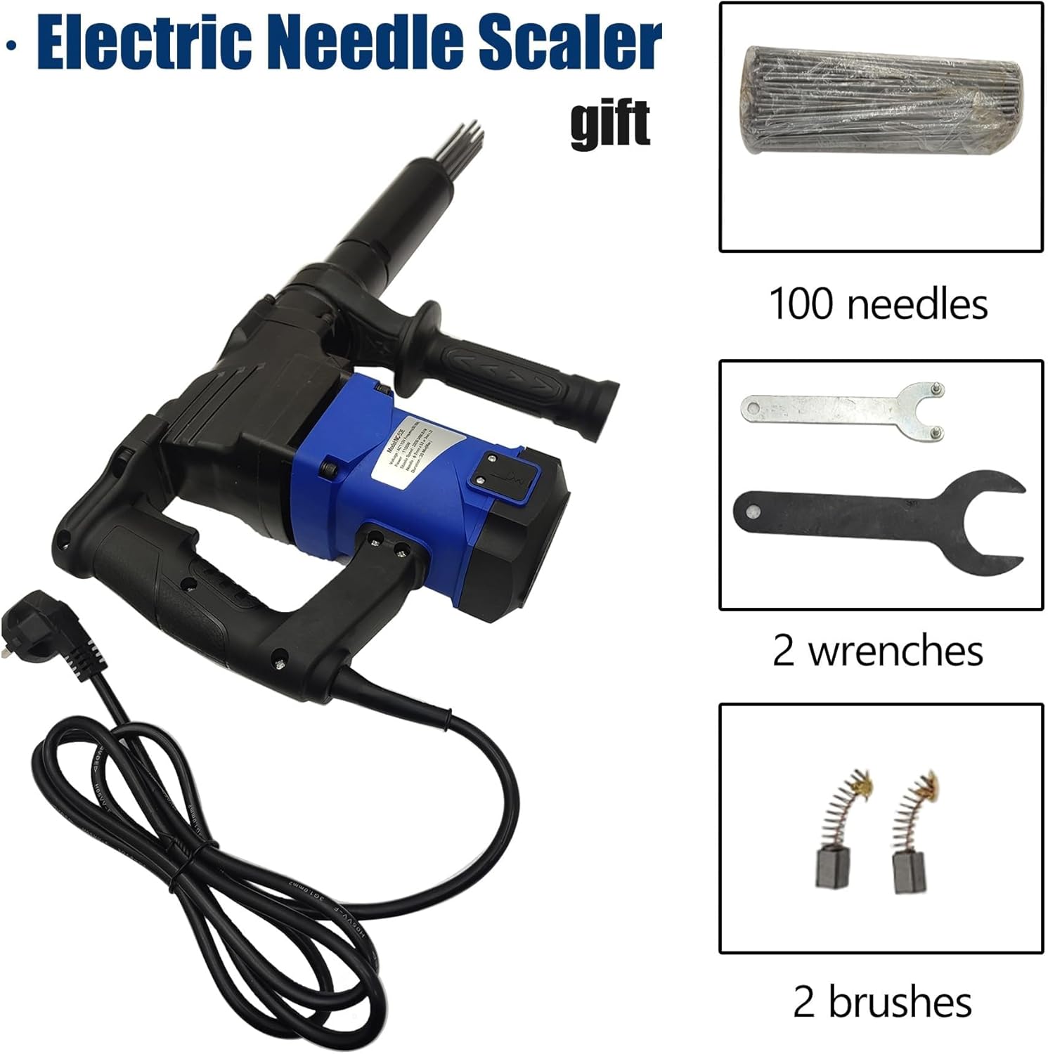 ZHIBIMOI 1100W Electric Needle Rust Remover with 4500BPM 1
