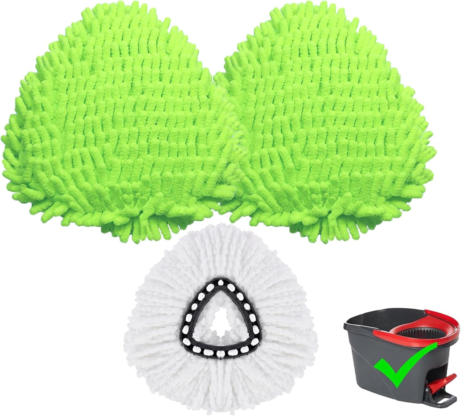 BywoBywo 3 Pack Reusable Microfiber Mop Pads Set