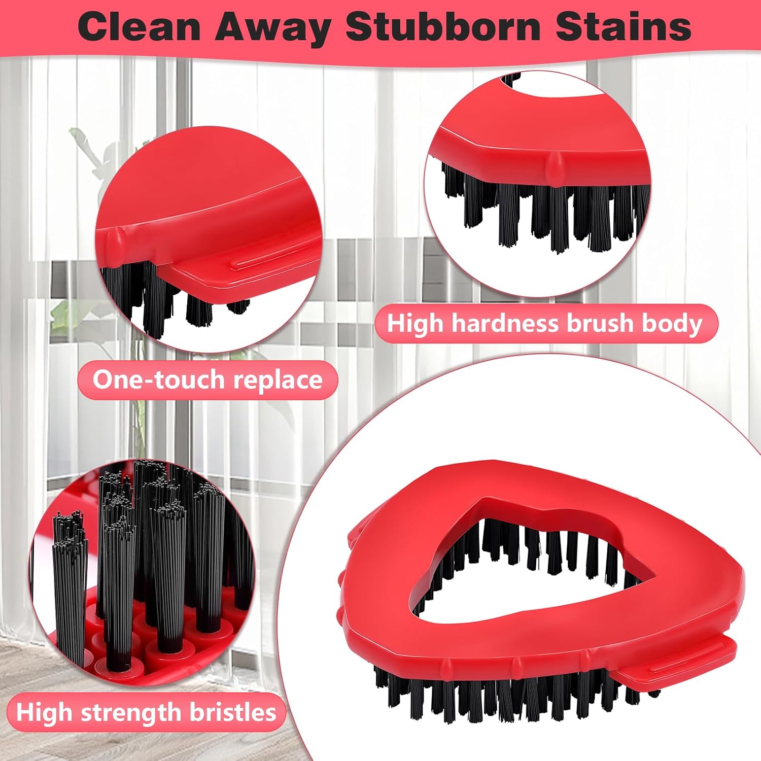 BOCA STORY Chenille Mop Head Replacements 4Pcs 2 Brush Heads 2 Base Set