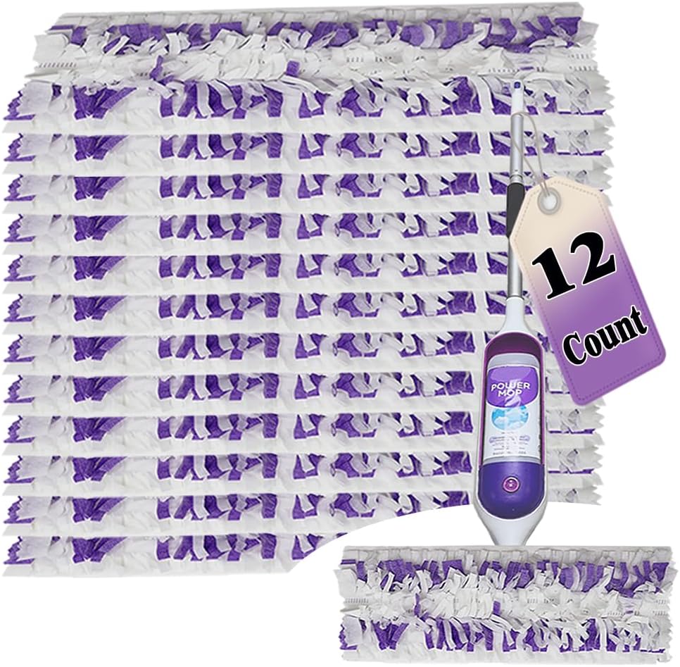 12 Count Disposable Mopping Pad Refills for Swiffer PowerMop 1