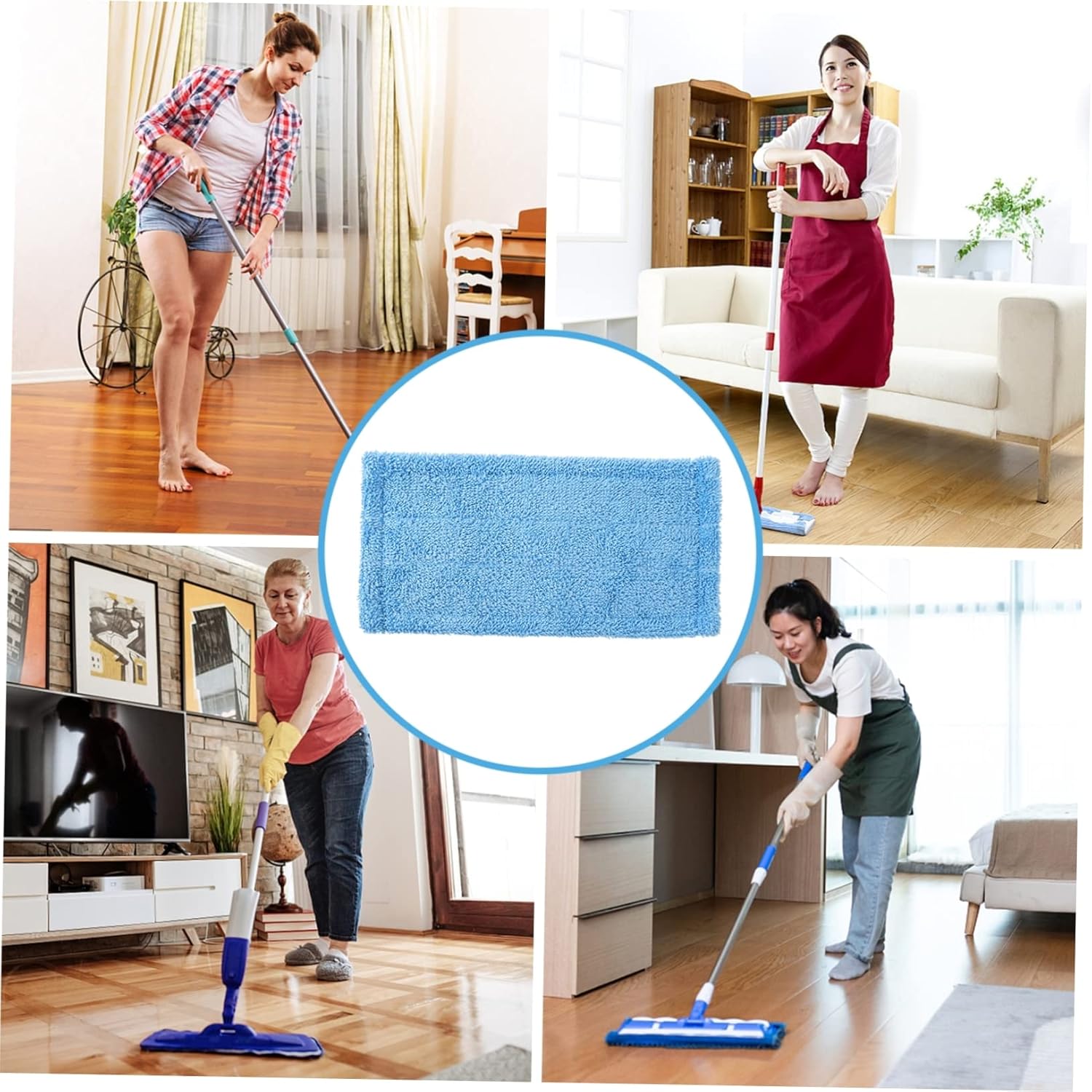 FRCOLOR Microfiber Mop Pad Replacement Reusable