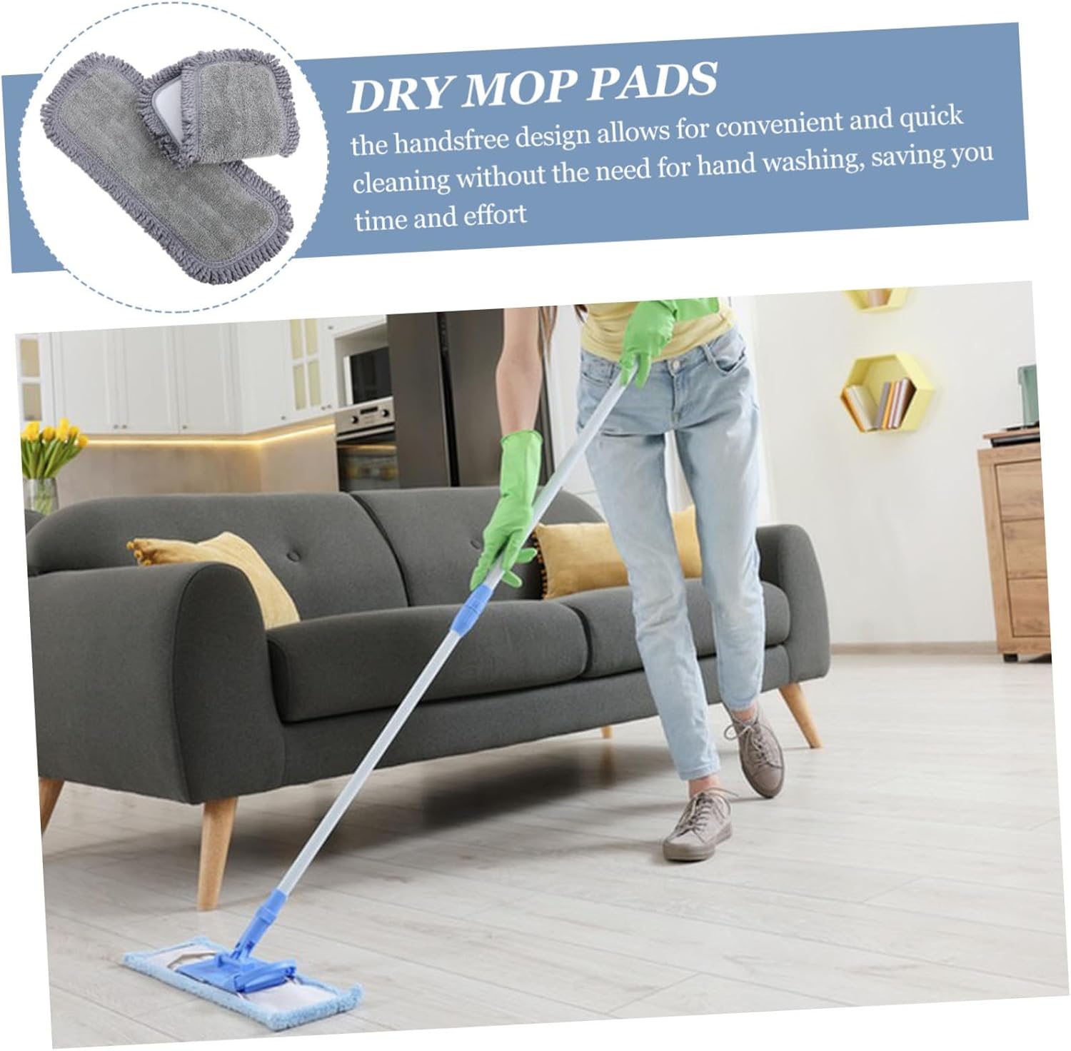 2pcs Microfiber Mop Pads for Efficient Floor Cleaning 1