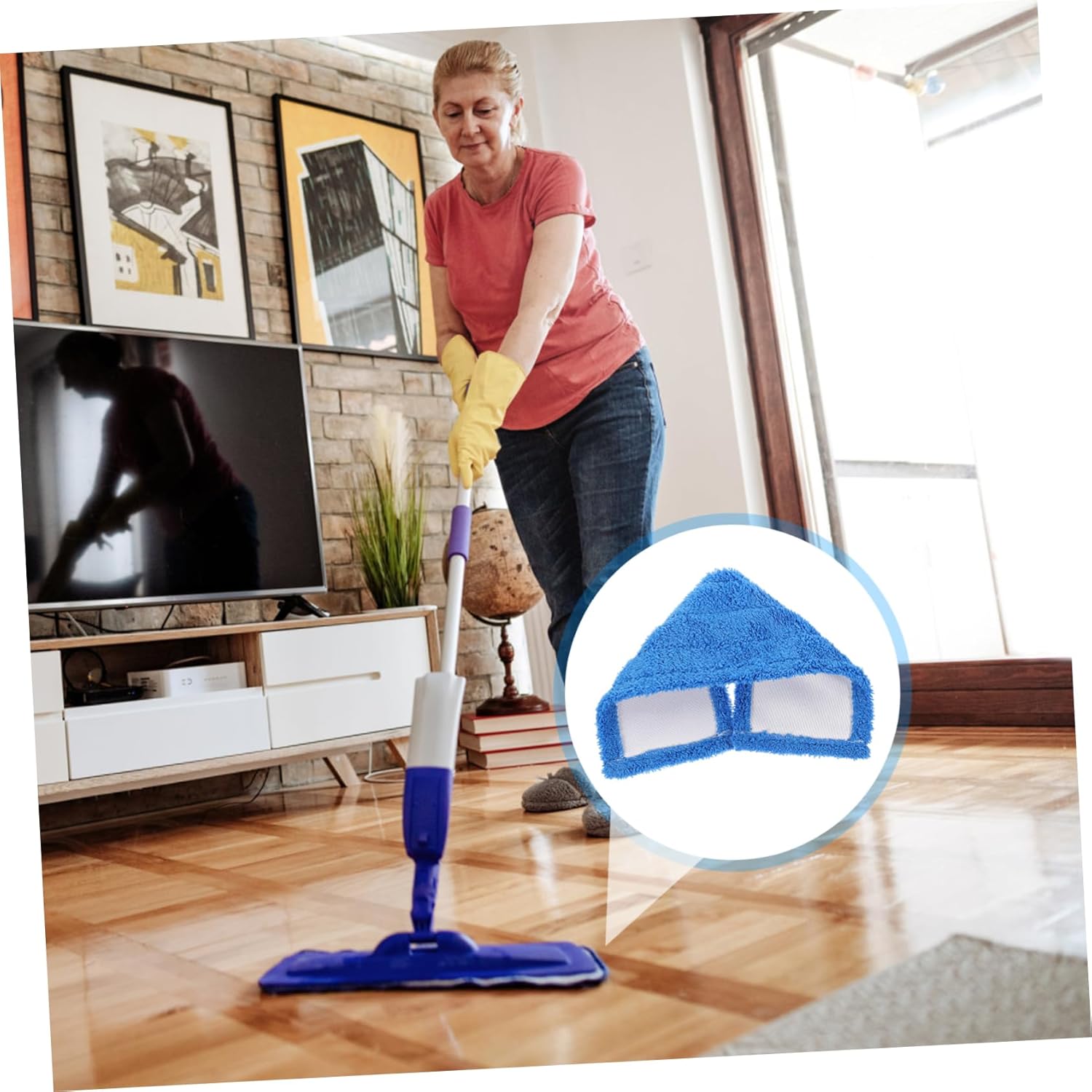 CALLARON Microfiber Dust Mop Replacement Head Blue