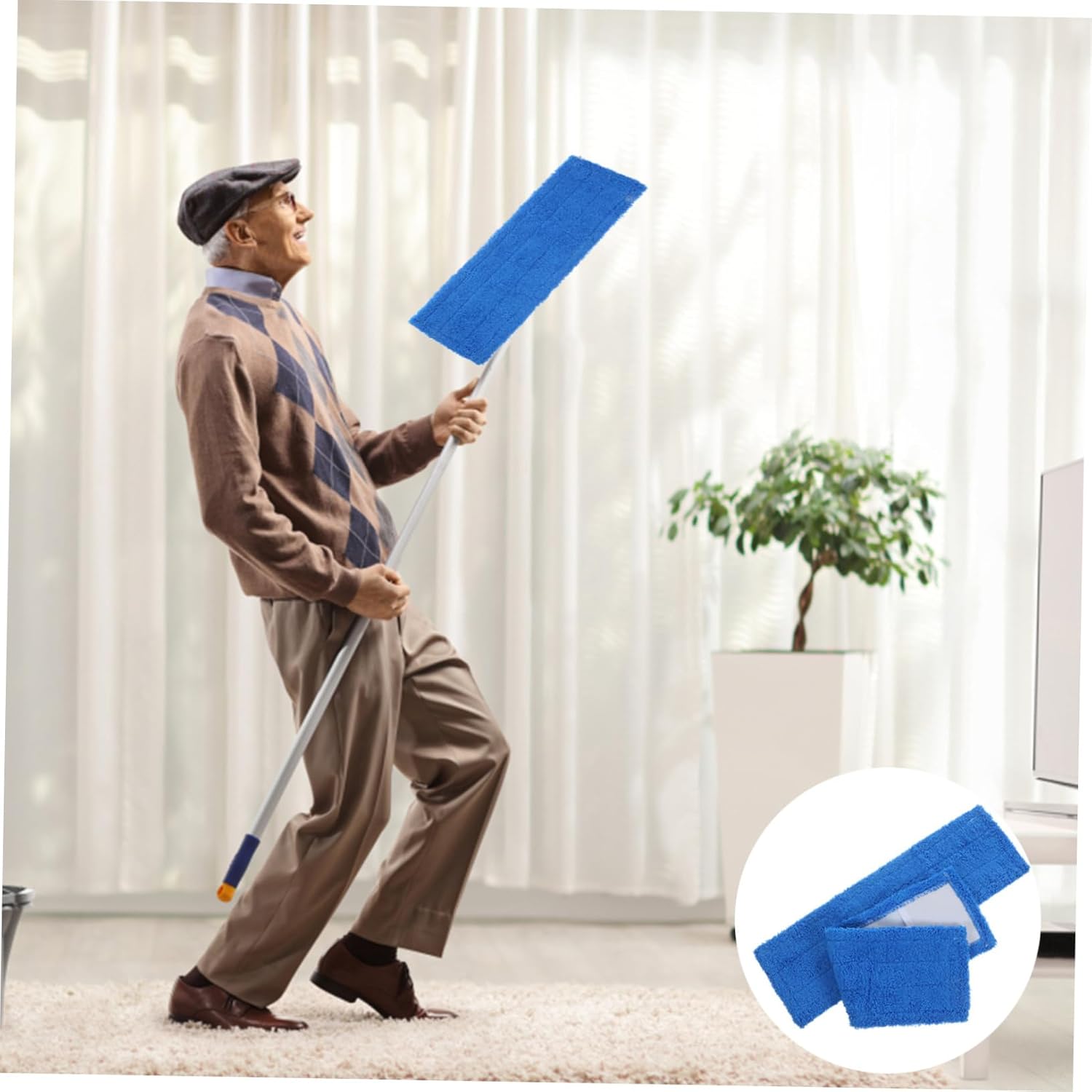 CALLARON Blue Reusable Mop Pads for Hardwood Floors 1