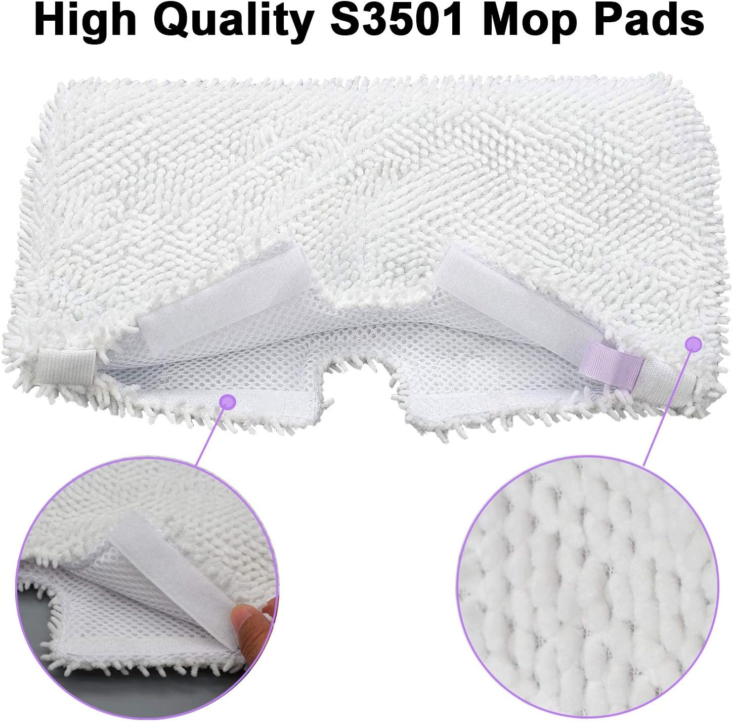 FFsign 6 Pack Washable Microfiber Steam Mop Pads for Shark Steam Mop