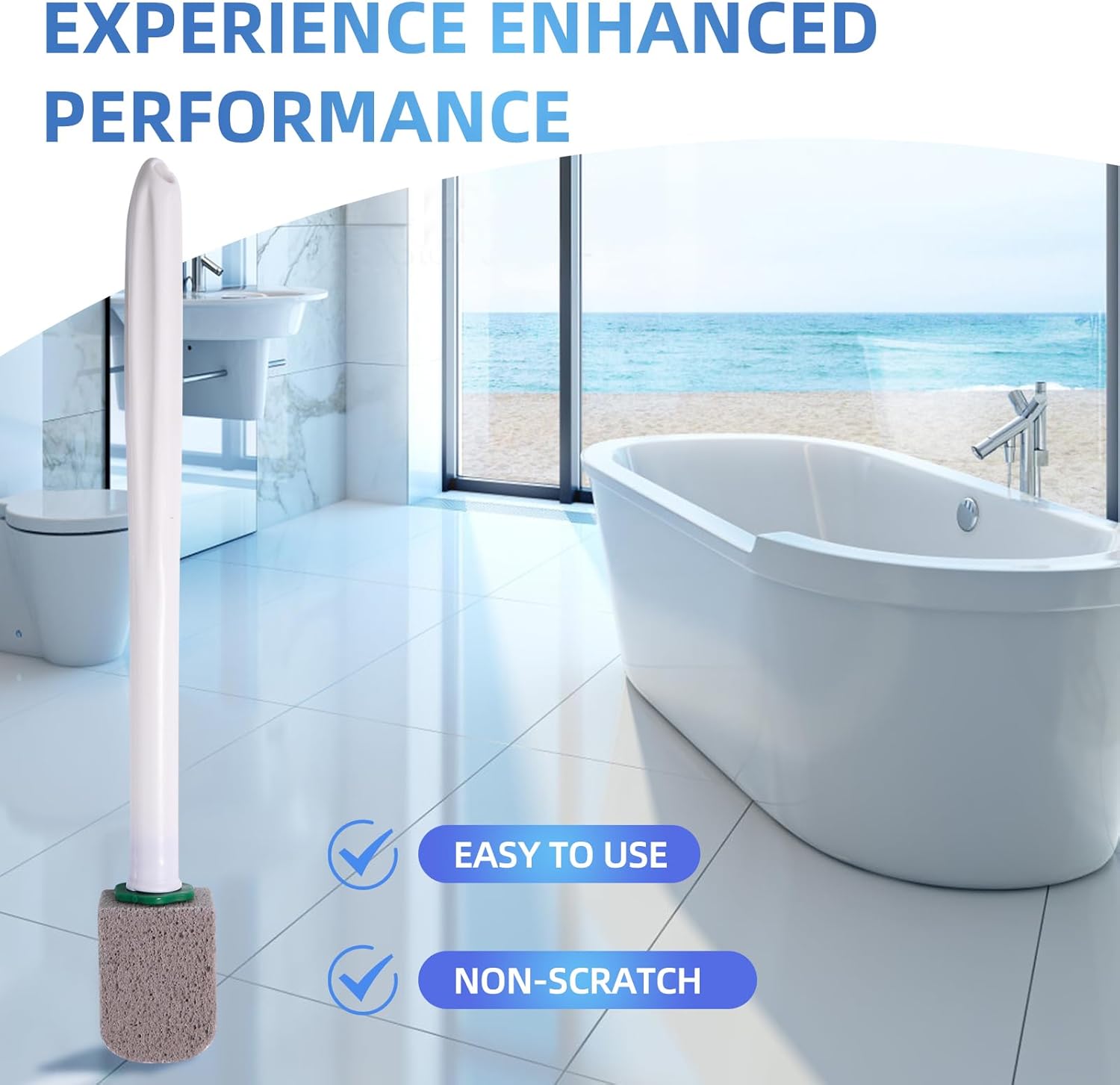 Pumice Stone Toilet Cleaner with 2 Handles and 10 Stones