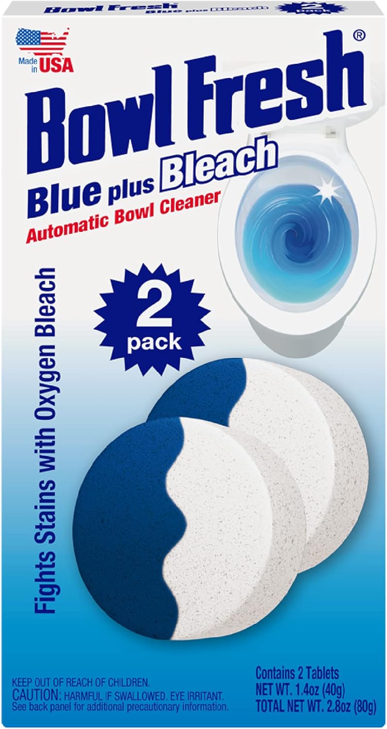 Bowl Fresh Blue Plus Bleach Toilet Cleaner Tablets 2 Count Pack of 5