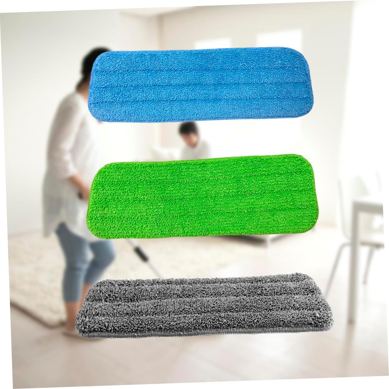 3Pcs Water Spraying Mop Cloth Replacement for Efficient Cleaning