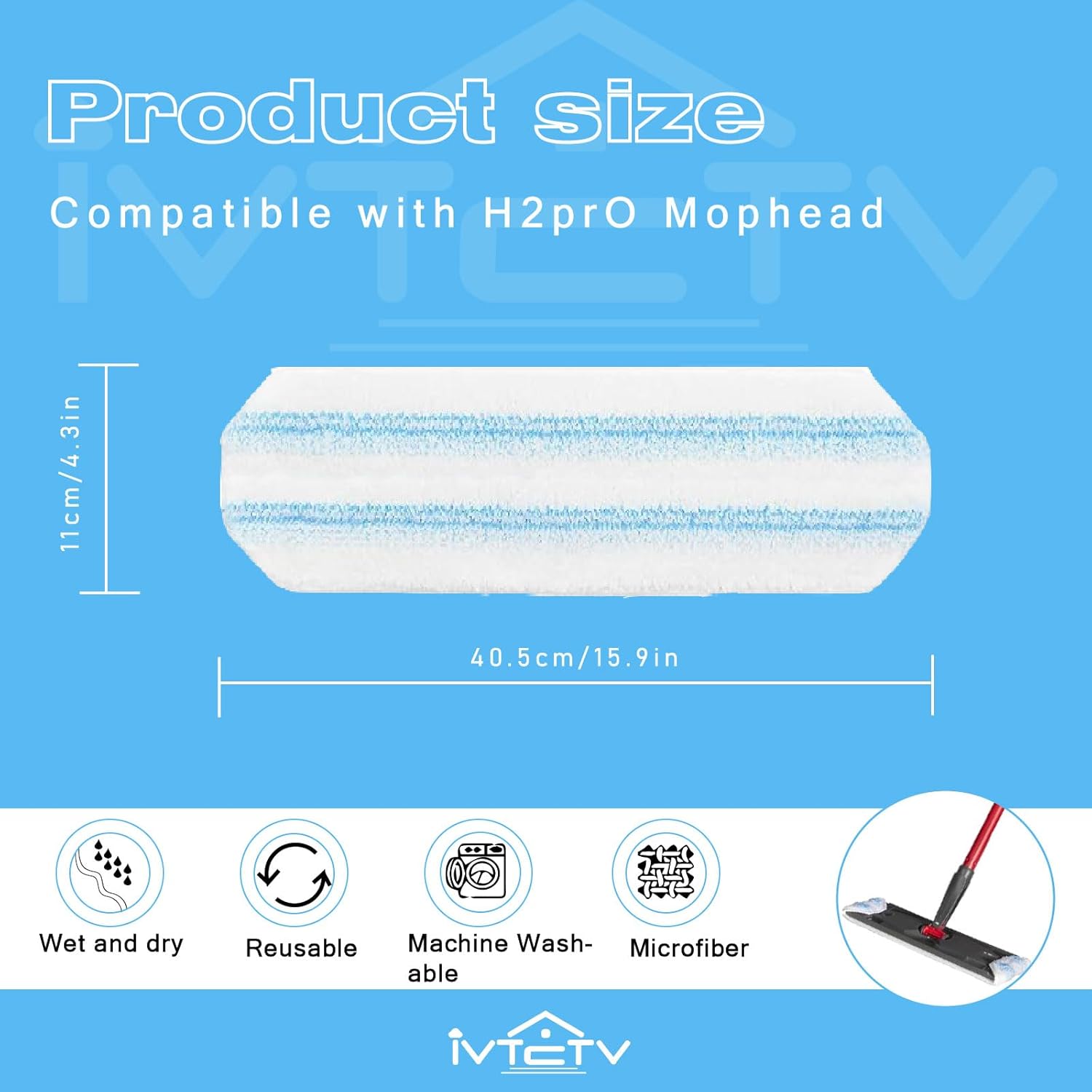 5-Pack O-Cedar H2Pro Replacement Mop Pads - Ultra-Dense Microfiber