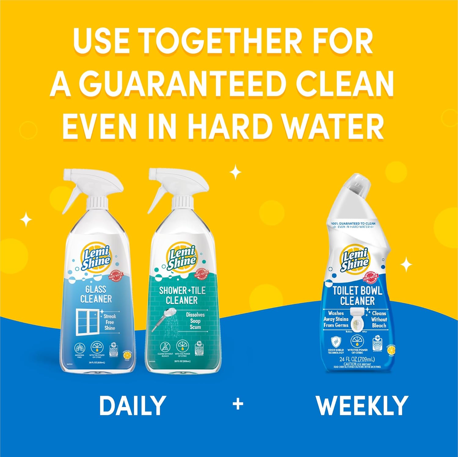 Lemi Shine Toilet Cleaner 24 oz 6 Pack Bleach-Free