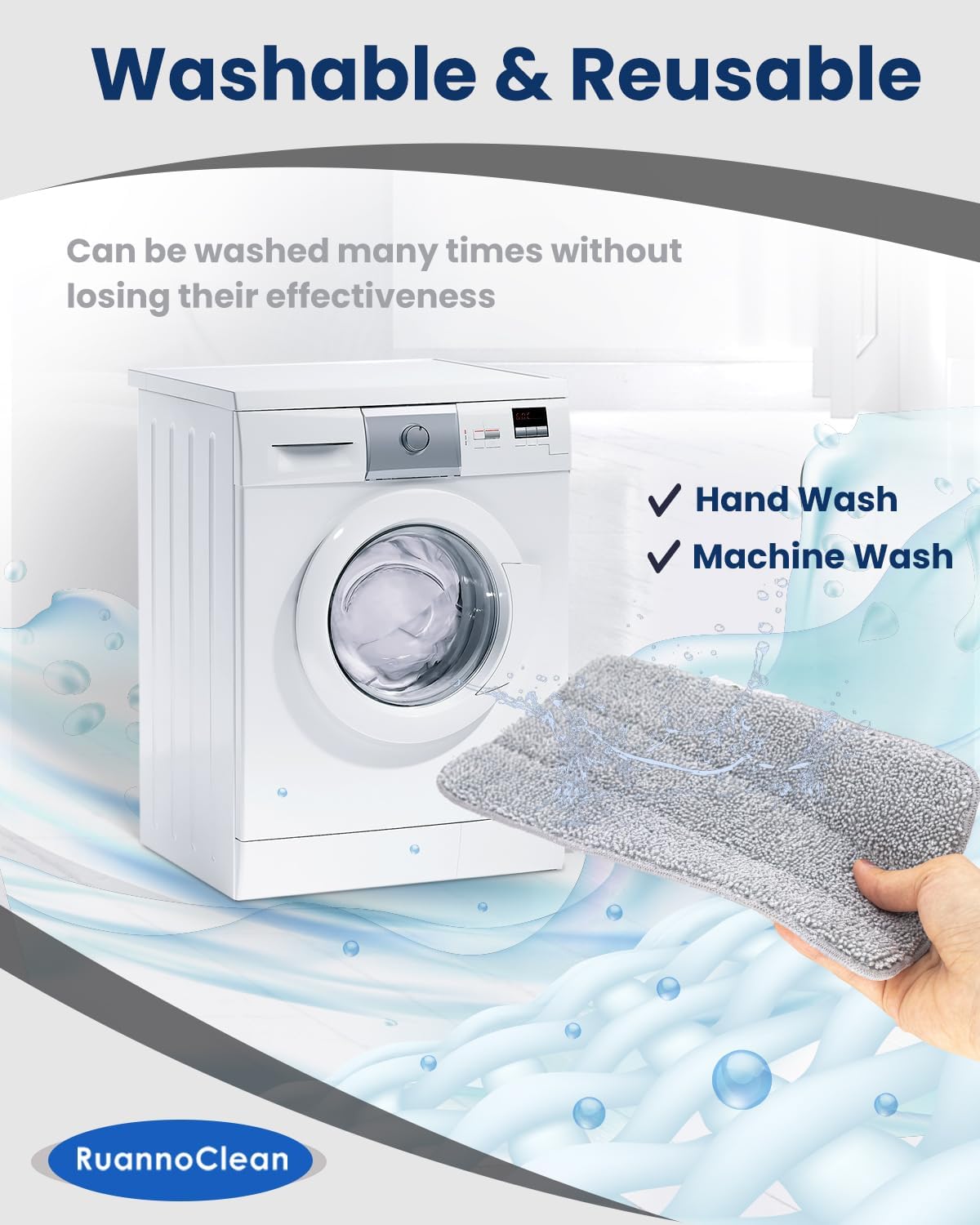 RuannoClean Steam Mop Pads 6-Pack for Seyola FEPPO Others