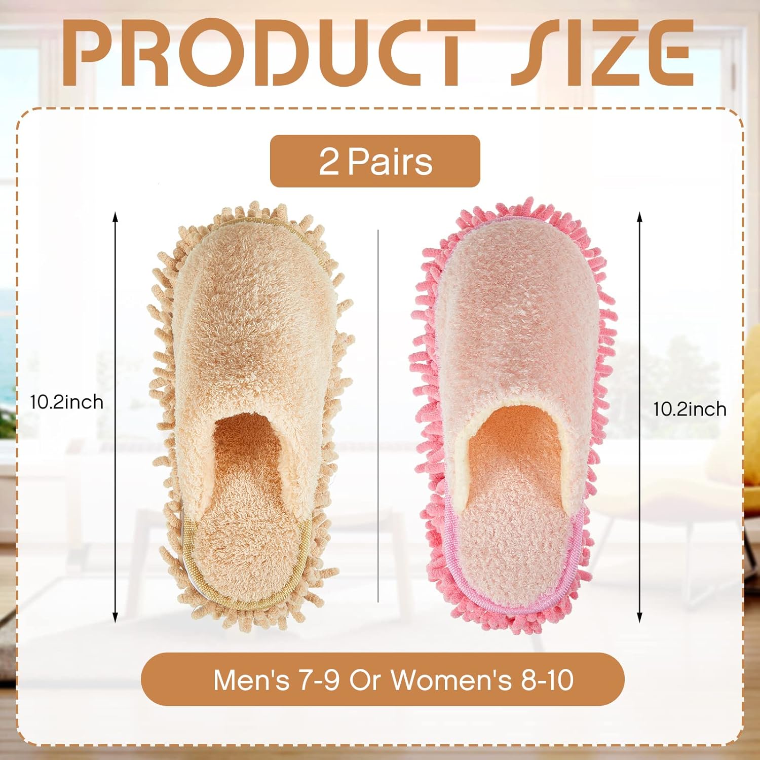 Jecery 2 Pair Microfiber Cleaning Slippers