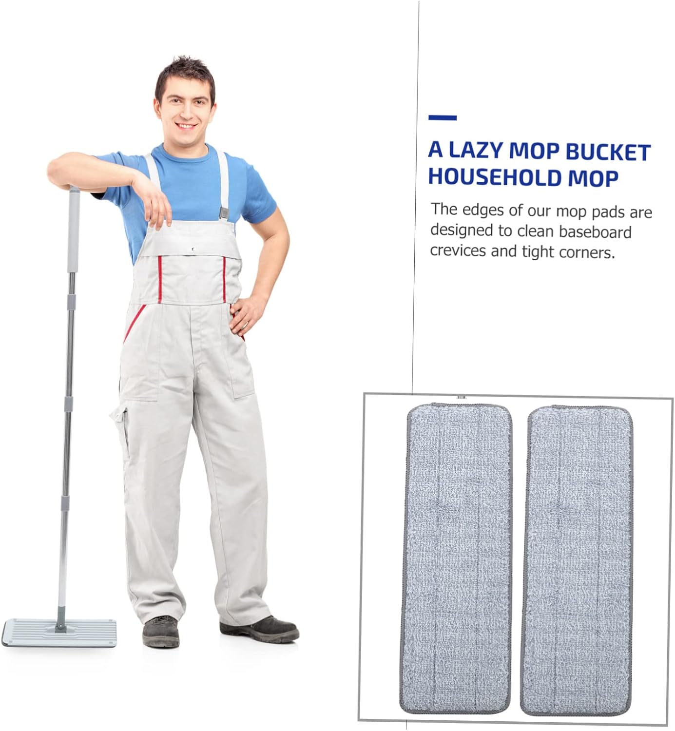 2 Pack Minkissy Mop Pads Reusable Floor Cleaning Mop Heads