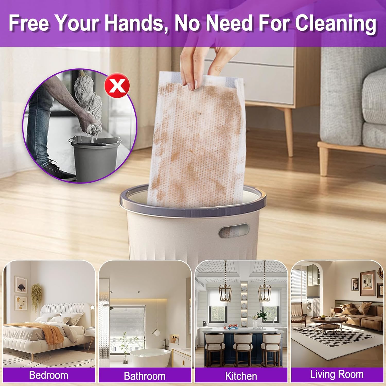 Kusroie 20 Count Wet Jet Mop Pads Refill