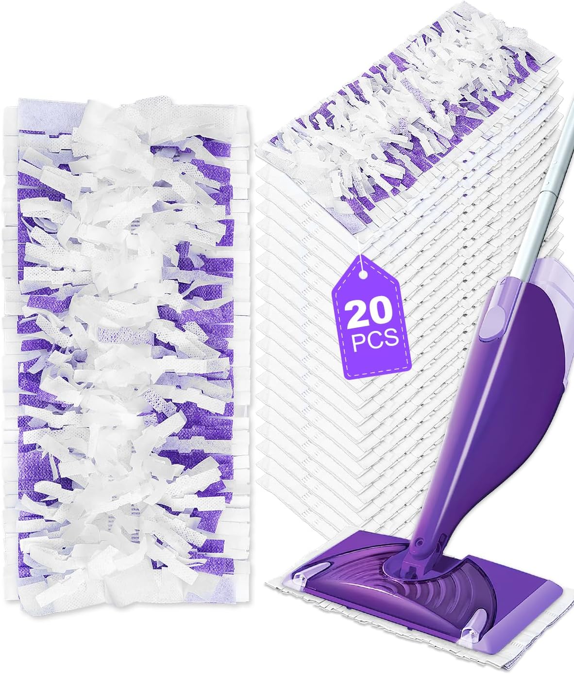 MyKEEPOW 20-Pack Replacement Mop Pads for Swiffer Wet Jet